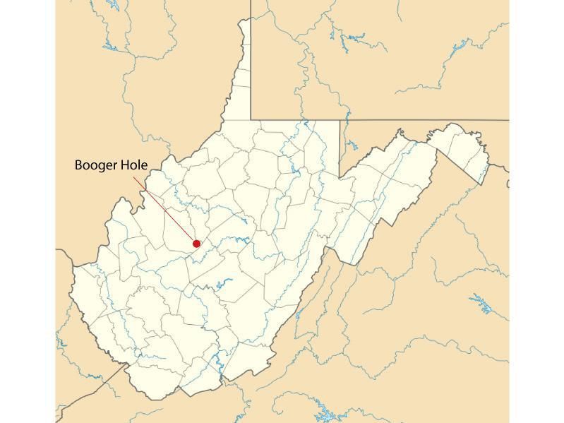 Map of Booger Hole, West Virginia