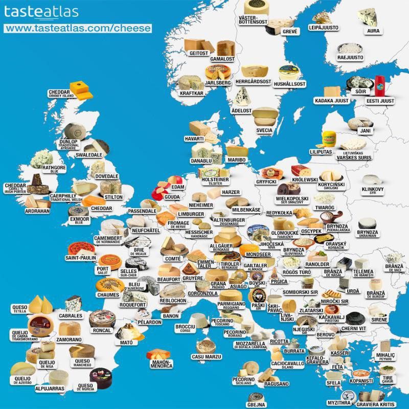 Map of European cheese