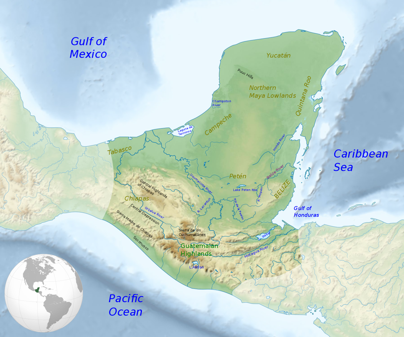 Map of Mayan territories