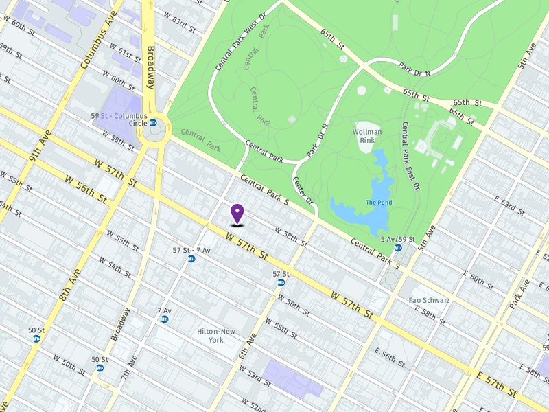 Map of One57 in Manhattan