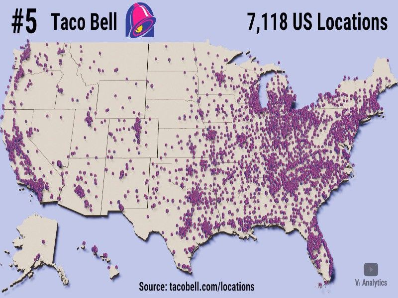 Map of Taco Bells in the U.S.