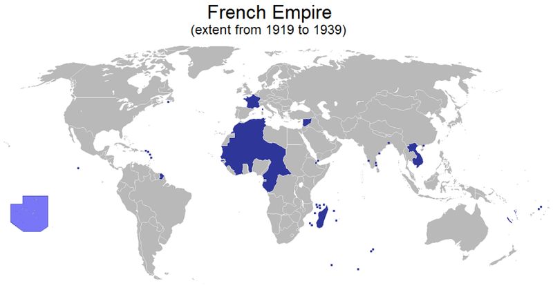 Map of the second French colonial empire