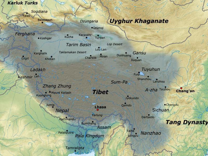 Map of the Tibetan Empire