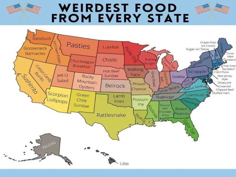 Map of weird foods in the U.S.
