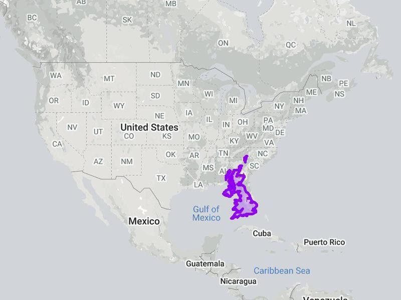 Map showing the true size of England compared to the U.S.