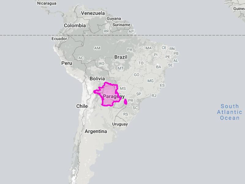 Map showing the true size of France compared to South America