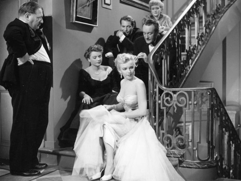 Marilyn Monroe, Anne Baxter, George Sanders, Celeste Holm, Gary Merrill, Gregory Ratoff in All About Eve