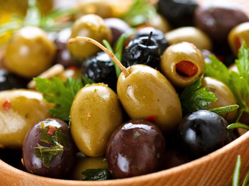 Marinated olives with herbs