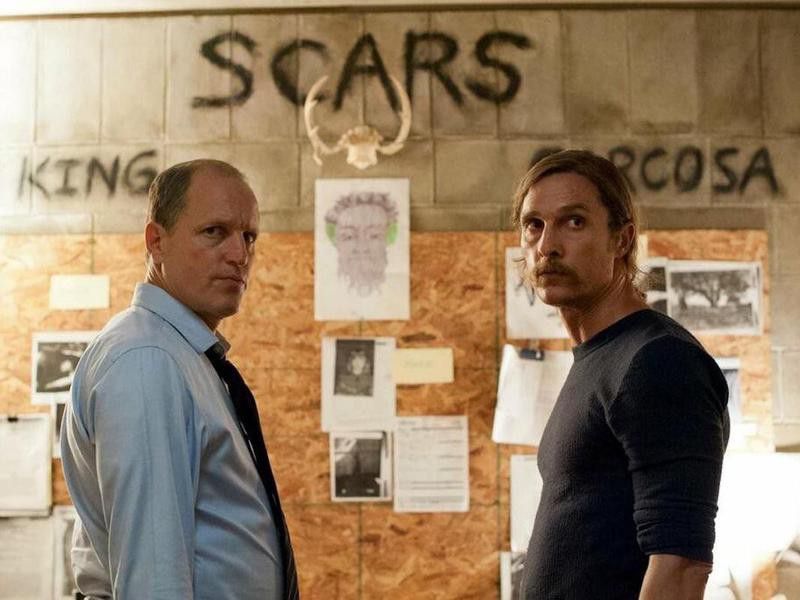 Marty Hart (left) and Rust Cohle