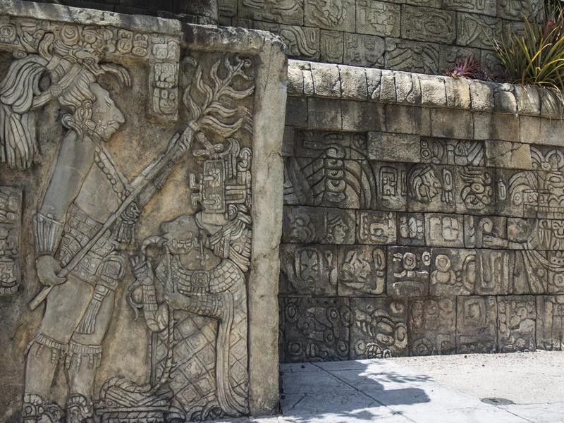 Mayan Temple Stone Carvings Heiroglyphs
