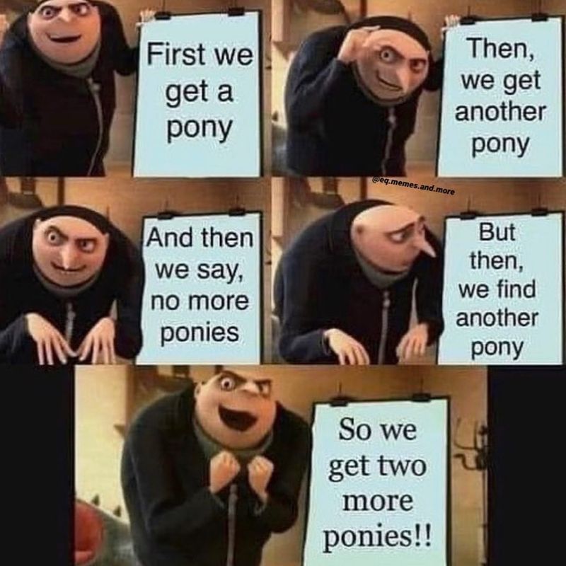 Meme about getting lots of ponies