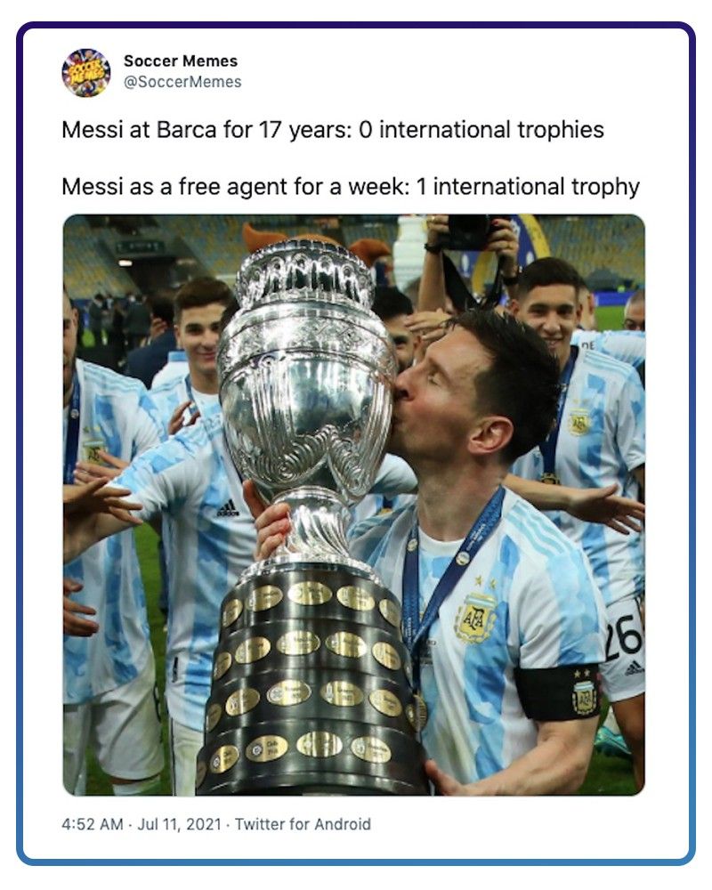 Messi kissing trophy