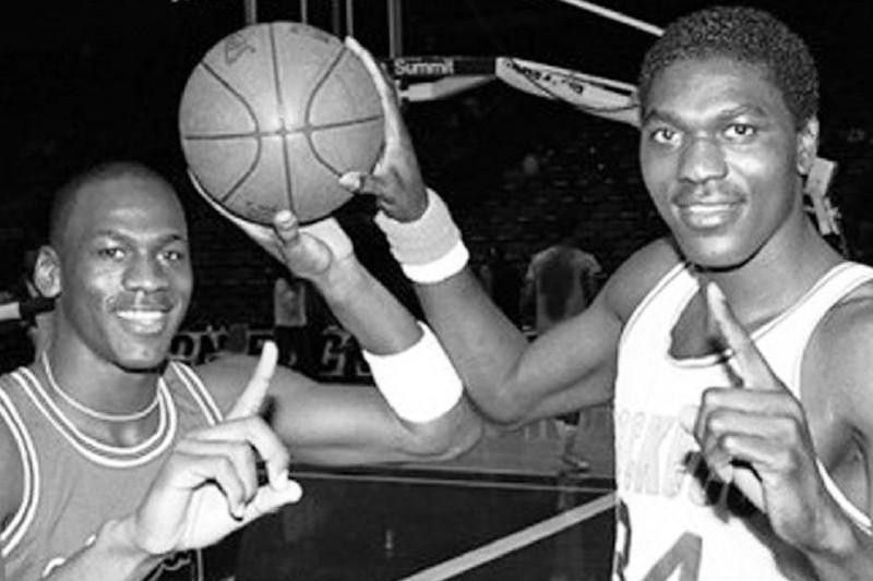 Michael Jordan and Akeem Olajuwon