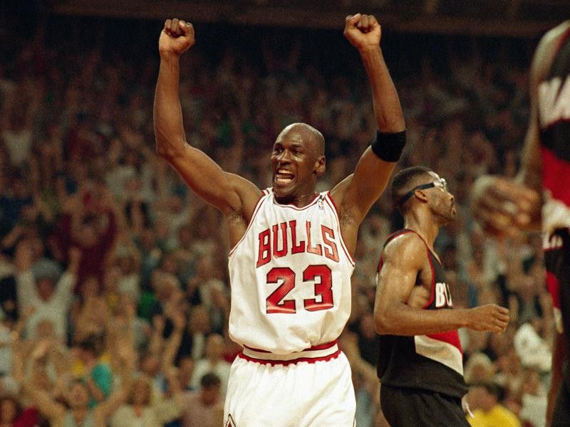 Michael Jordan celebrating
