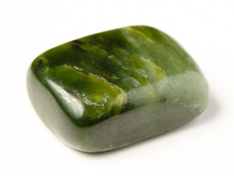 Mineral stone jade on a white background. Closeup