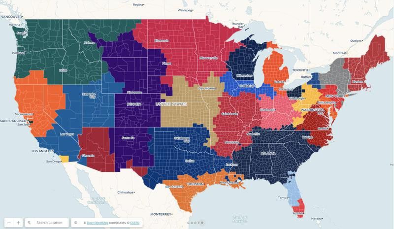 MLB fandom map