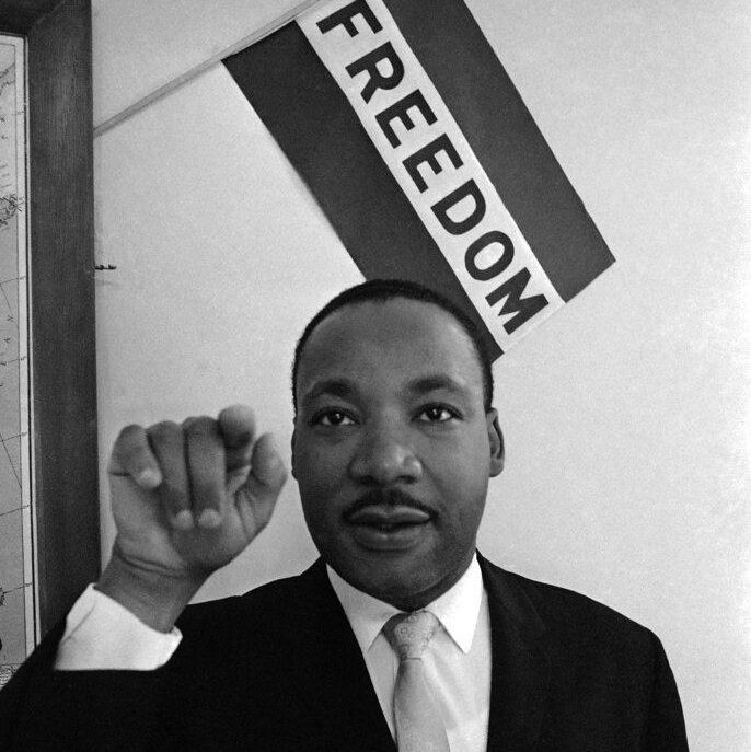 MLK and freedom flag