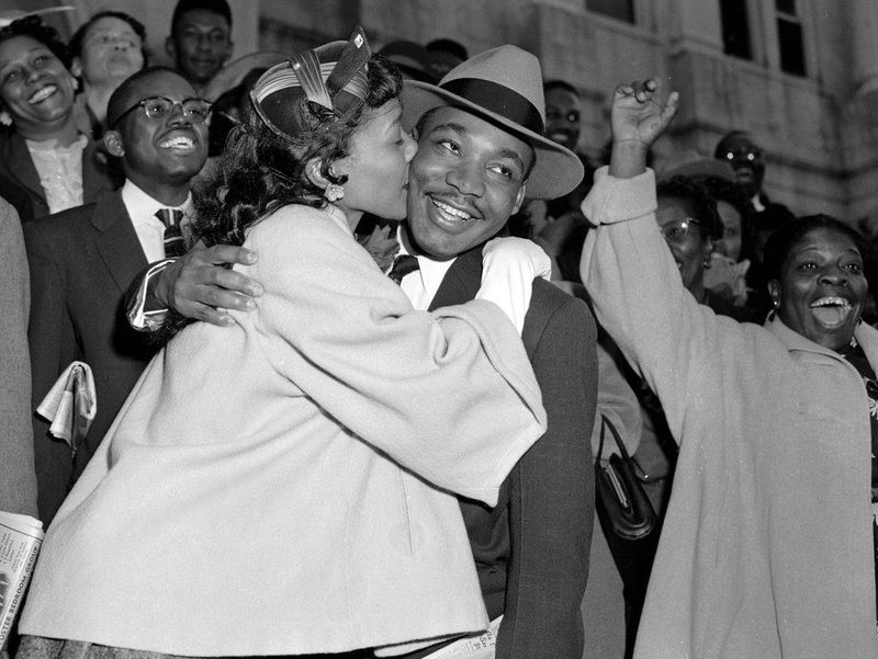 MLK gets a kiss from his wife