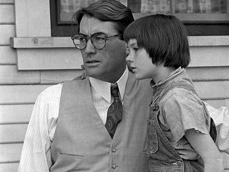 Gregory Peck, left, and Mary Badham star in "To Kill a Mockingbird."