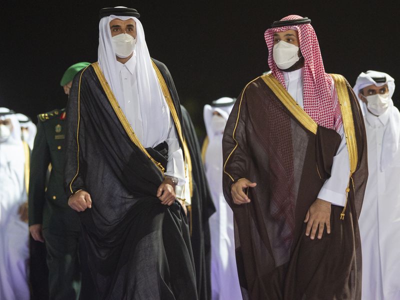 Mohammed bin Salman looks out