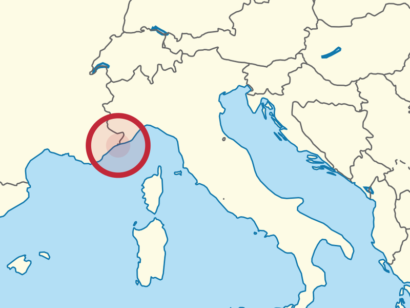 Monaco location on a map