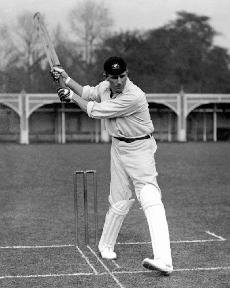 Monty Noble working on cricket stance