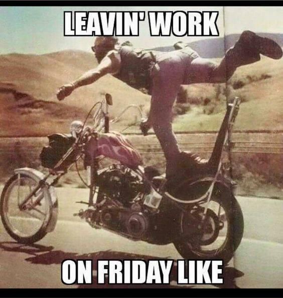 Motorcycle stunt Friday meme