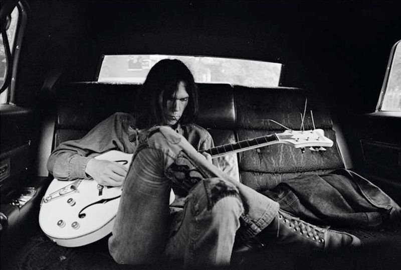 Neil Young in the back of limo