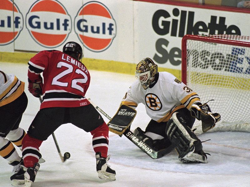 New Jersey Devils right wing Claude Lemieux sets up one of his two goals