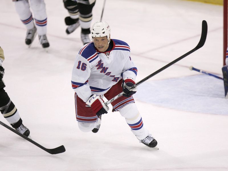 New York Rangers Sean Avery skates against Pittsburgh Penguins
