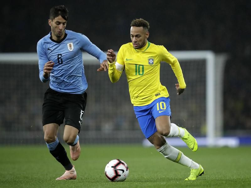 Neymar and Rodrigo Bentancur