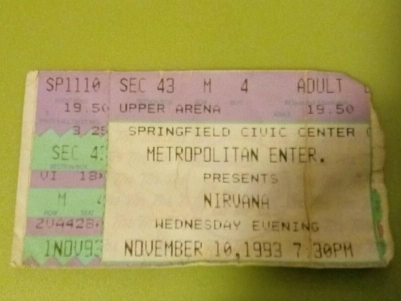Nirvana concert ticket stub