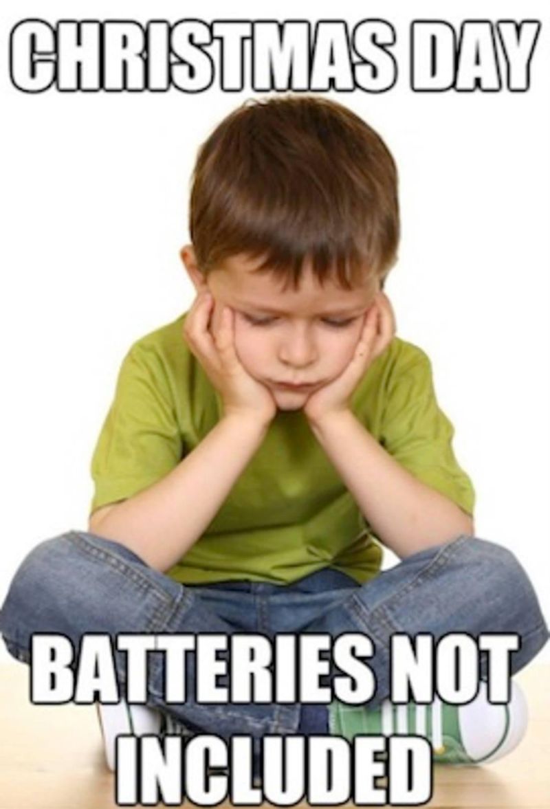 No batteries on Christmas meme