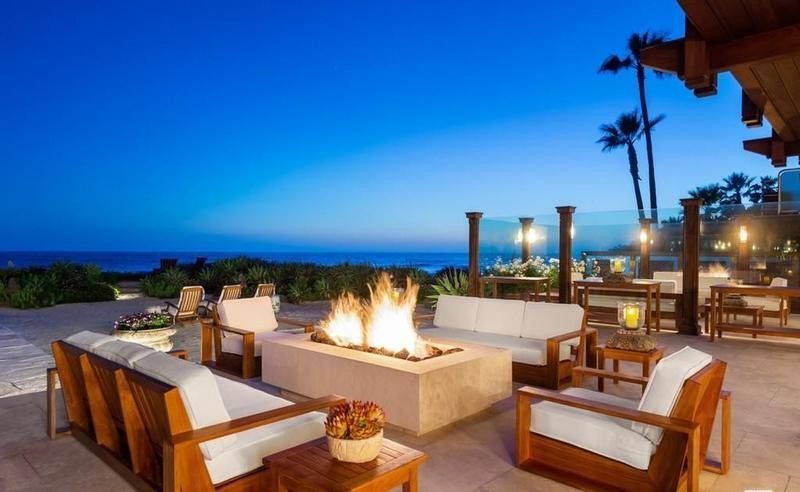 Outdoor firepit by beach