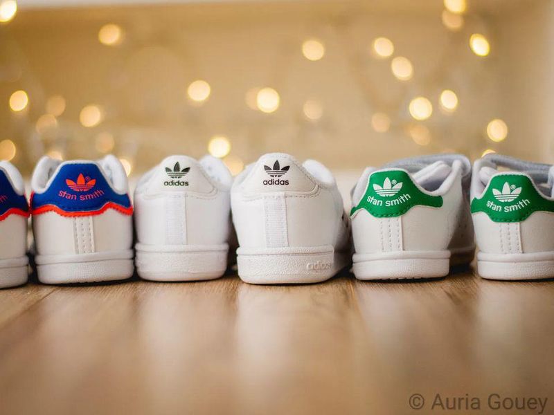 Pairs of Adidas Stan Smith shoes