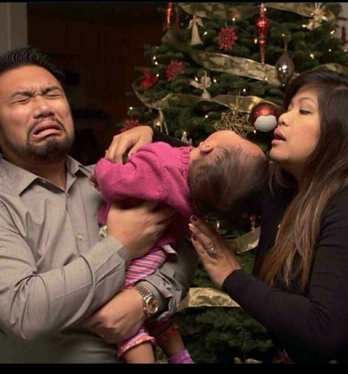 Parents with kid having a temper tantrum