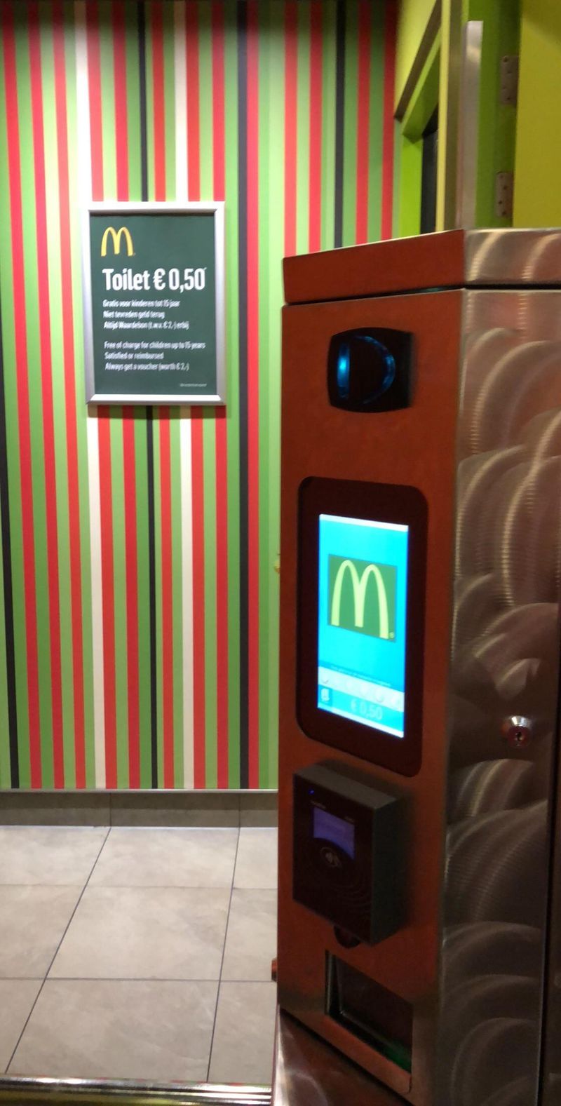 Pay toilet in a McDonalds
