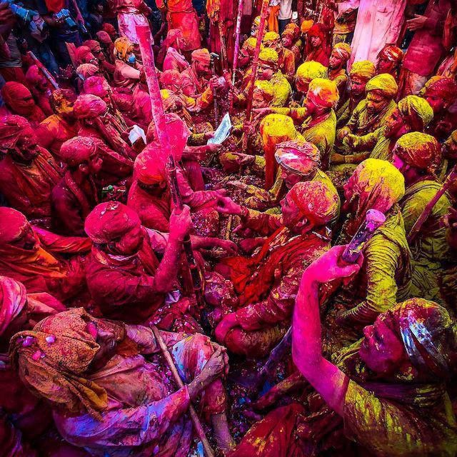 People celebrating Holi festival