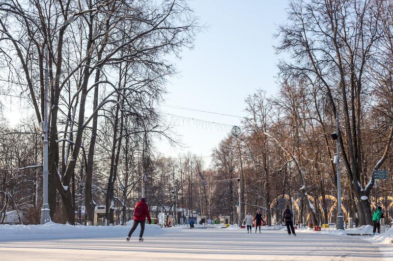 People ice skating in Sokolniki Park