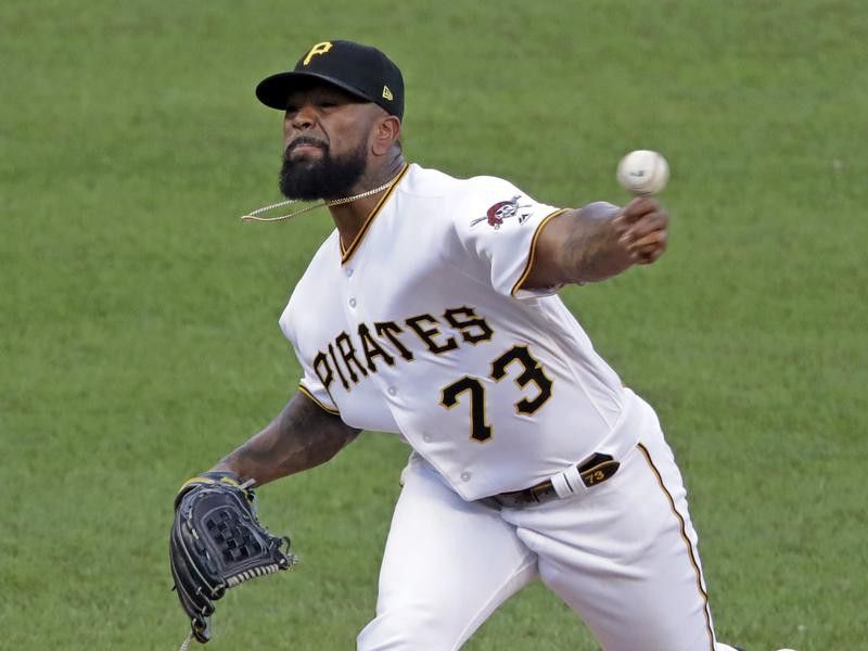 Pittsburgh Pirates relief pitcher Felipe Vazquez delivers during ninth inning