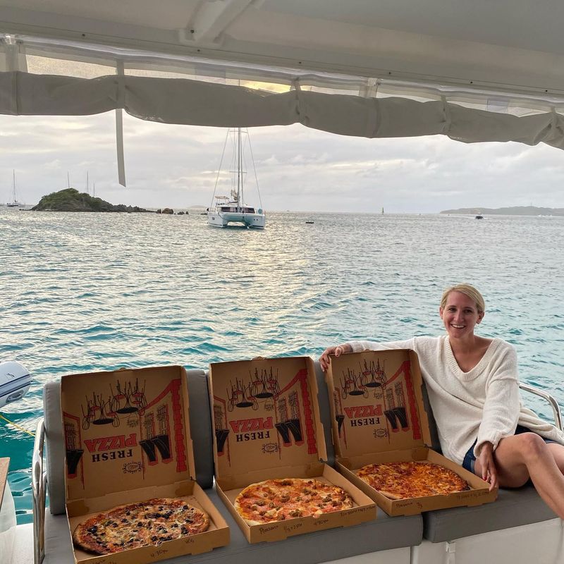 Pizza boat in St. Thomas