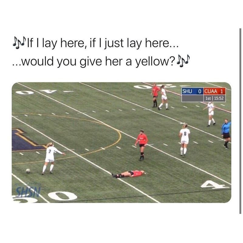 Player laying on the ground