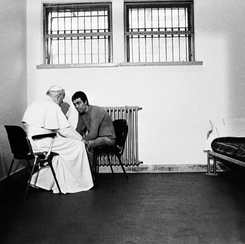 Pope John Paul II with Mehmet Agca
