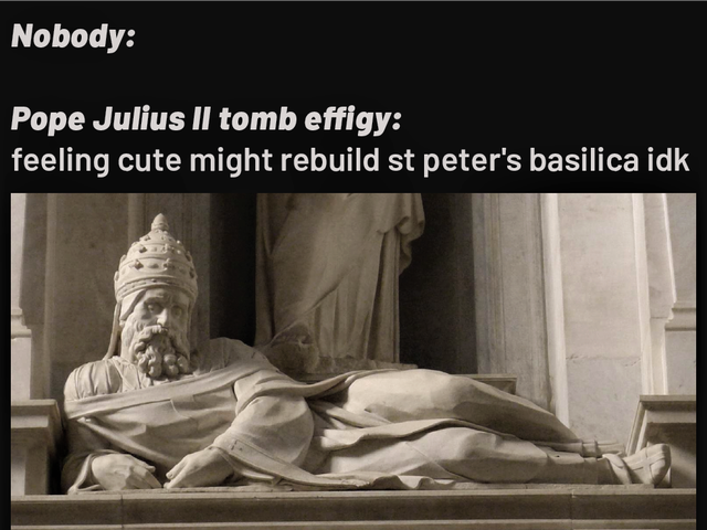 Pope Julius II sculpture meme