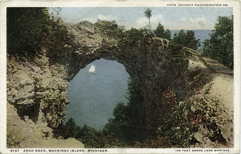 Postcard of Arch Rock in 1898