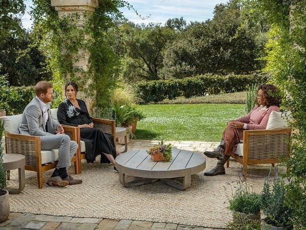Prince Harry and Meghan Markle in an interview with Oprah