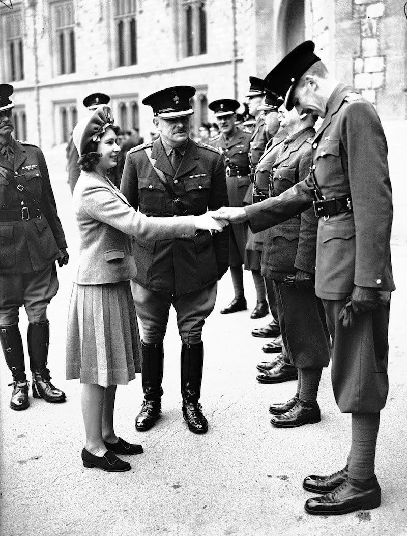 Princess Elizabeth meets Grenadier Guards