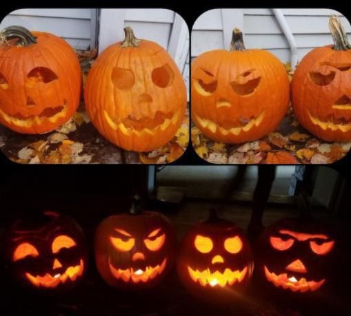 Pumpkins carved with Pumpkin Punchers