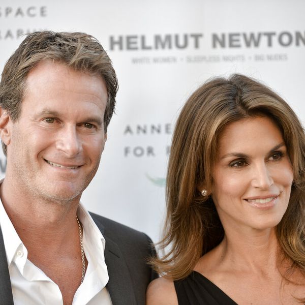 Rande Gerber, left, and Cindy Crawford arrive at Helmut Newton: White Women - Sleepless Nights - Big Nudes exhibit opening at the Annenberg Space Photography on Thursday, June 27, 2013 in Los Angeles. (Photo by Richard Shotwell/Invision/AP)