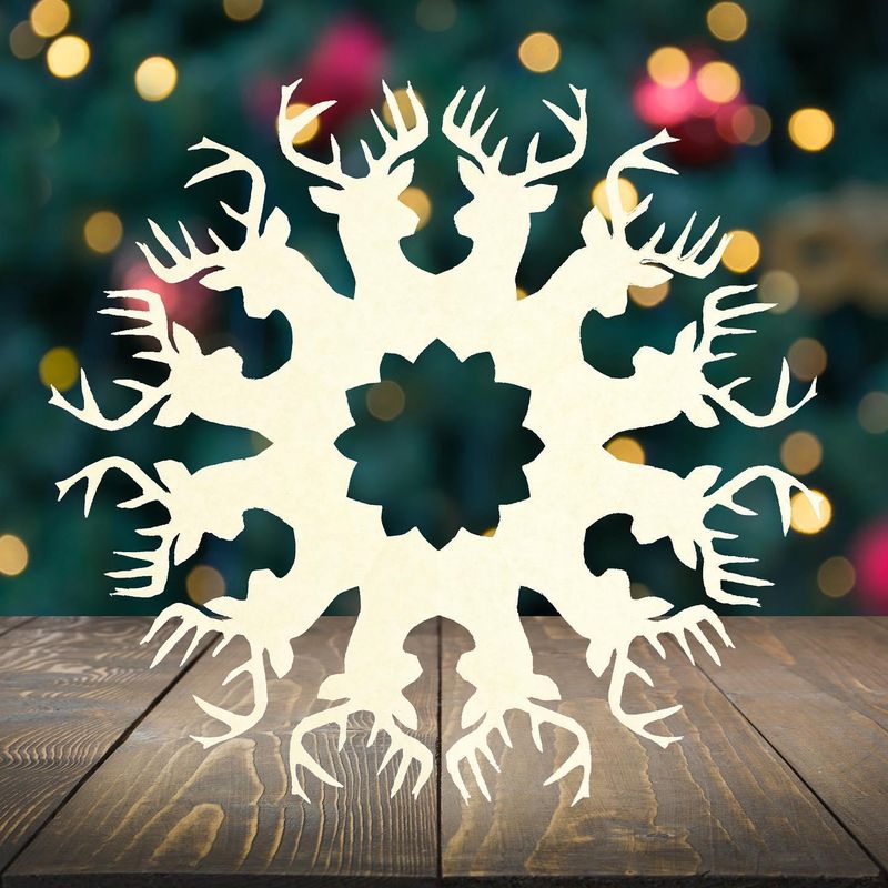Reindeer paper snowflake